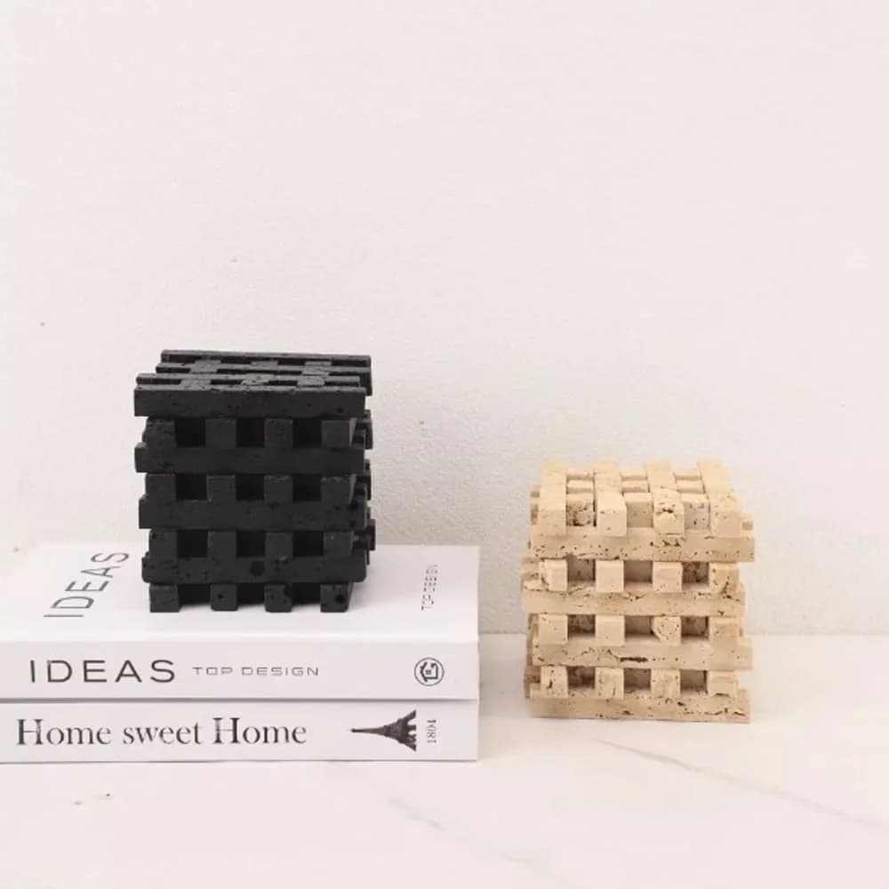 Nordic Creative Resin Square Geometric Ornaments Synthetic Resin Decorative Ornaments Living Room Decoration Accessories