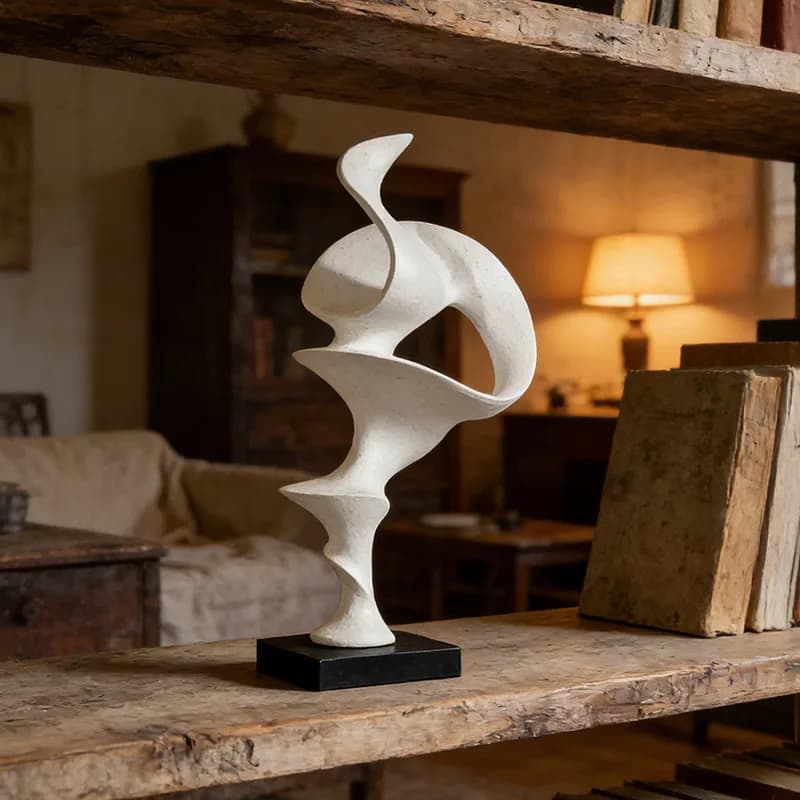 HT  antique sculpture ornament - perfect for boutique hotels, home decor, and entryway accents - twisted abstract design