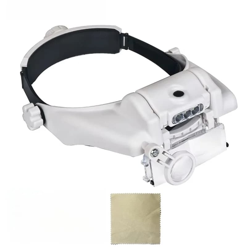 Head-Mounted Illuminating Magnifier Glasses magnifier with LED light Headband magnifying glass For Jeweler Loupe Craft