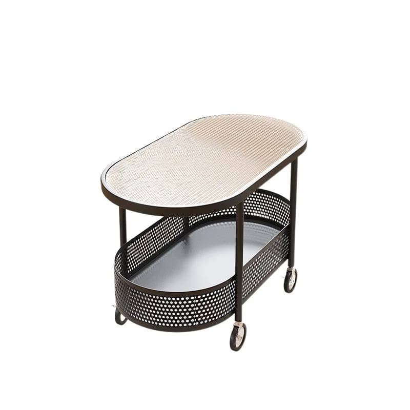 Internet celebrity trolley simple movable sofa side table light luxury tempered glass modern bedside side cabinet
