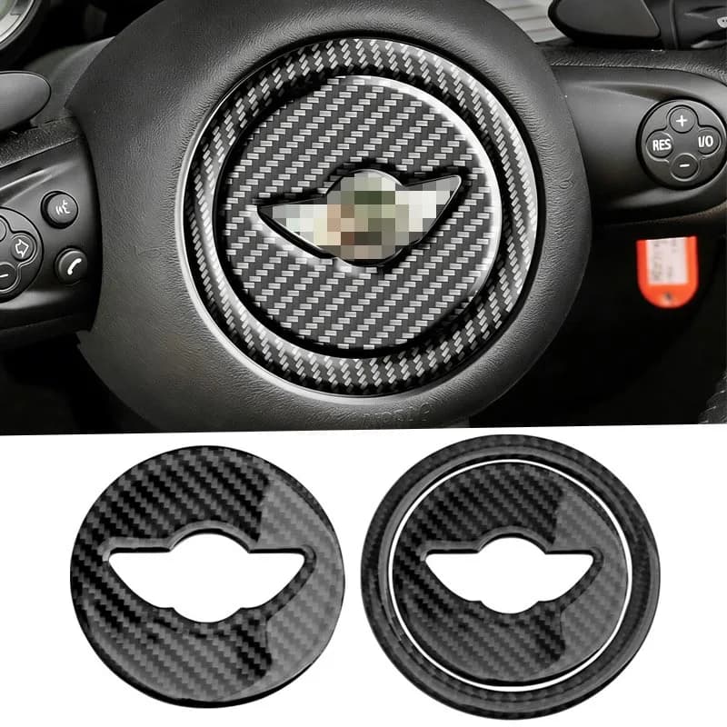 Carbon Fiber Patterned Car Steering Wheel Sticker Suitable For MINI F series R series interior accessories