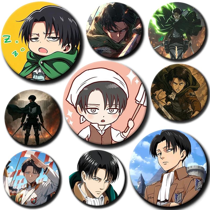 Cartoon Character Levi Ackerman Button Pin Badge Anime Levi Ackerman Brooch Creative Badge for Backpack Clothes Decoration Gift