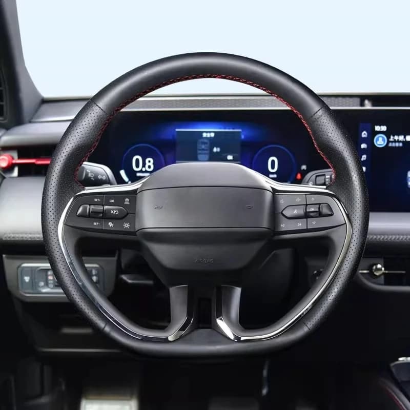 DIY Hand Sewn Anti Slip Breathable Leather Steering Wheel Cover Wrap For Ford Mondeo EVOS Focus Edge Escape Car Accessories