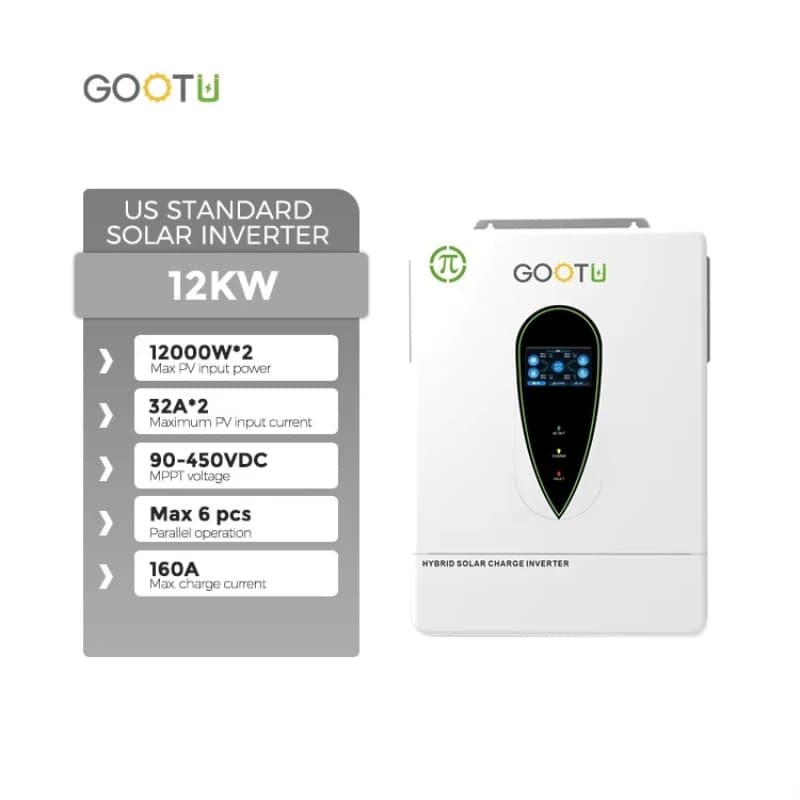 GOOTU US Standard Split Phase Solar Inverter Parallel 10Kw 12Kw Low Voltage 110V 240V AC Double Mppt Hybrid Solar Inverter