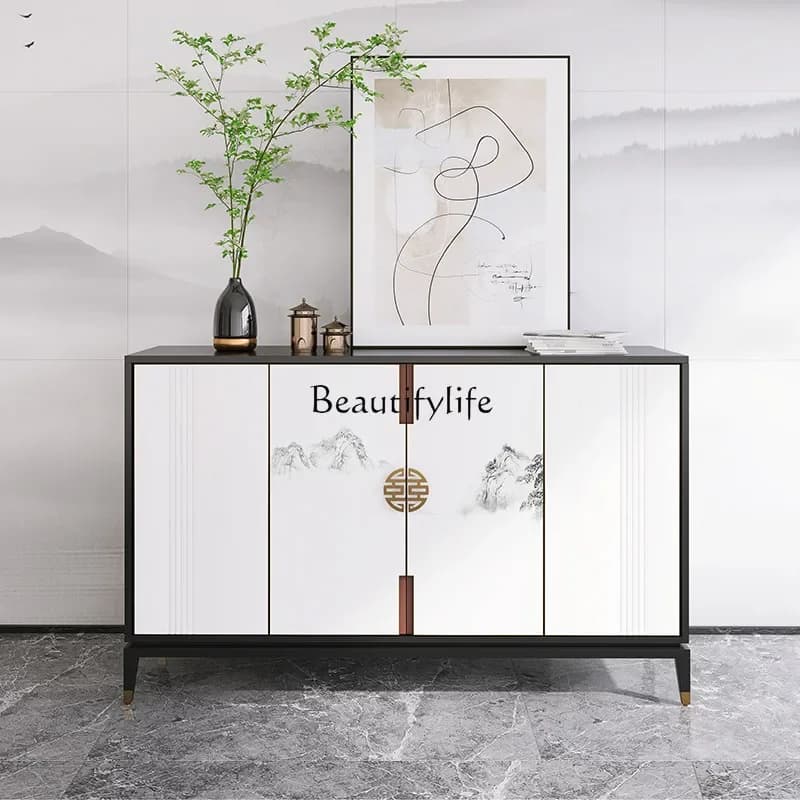 D333New Chinese hand-painted entrance cabinet Modern simple side cabinet