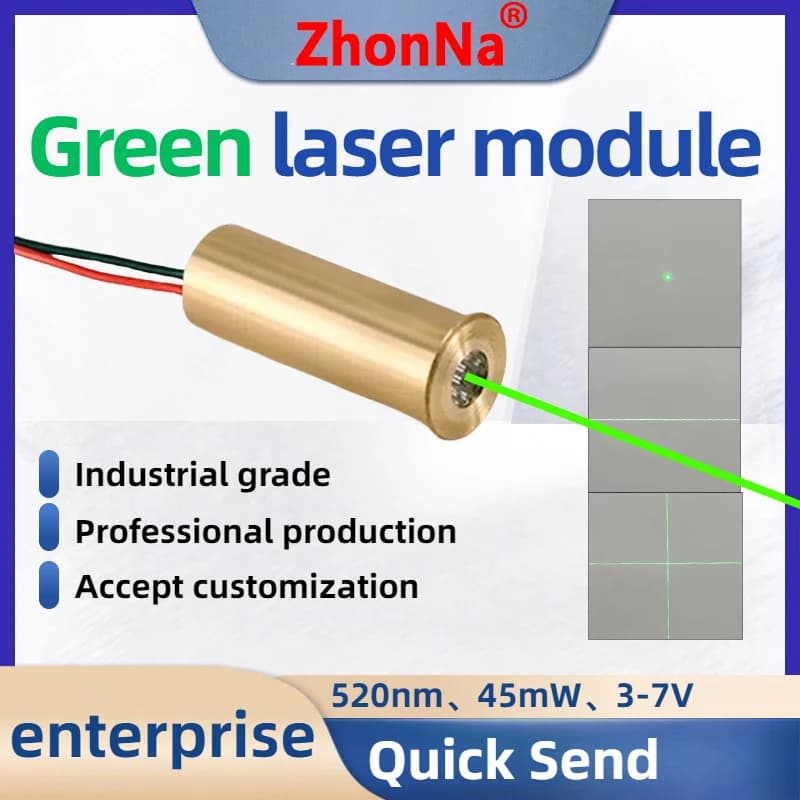 532nm Green Laser Diode Module | Single Point DIY Calibration and Display | High Visibility, Industrial Grade Module