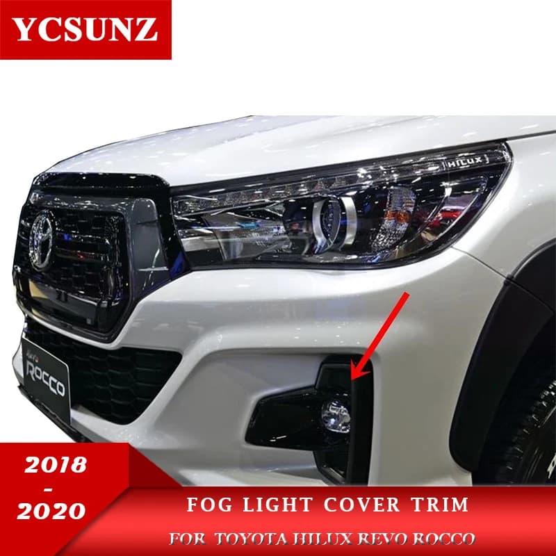ABS Front Fog Light Protector Cover Trim For Toyota Hilux Revo Rocco 2018 2019 2020 Car-Styling Accessories