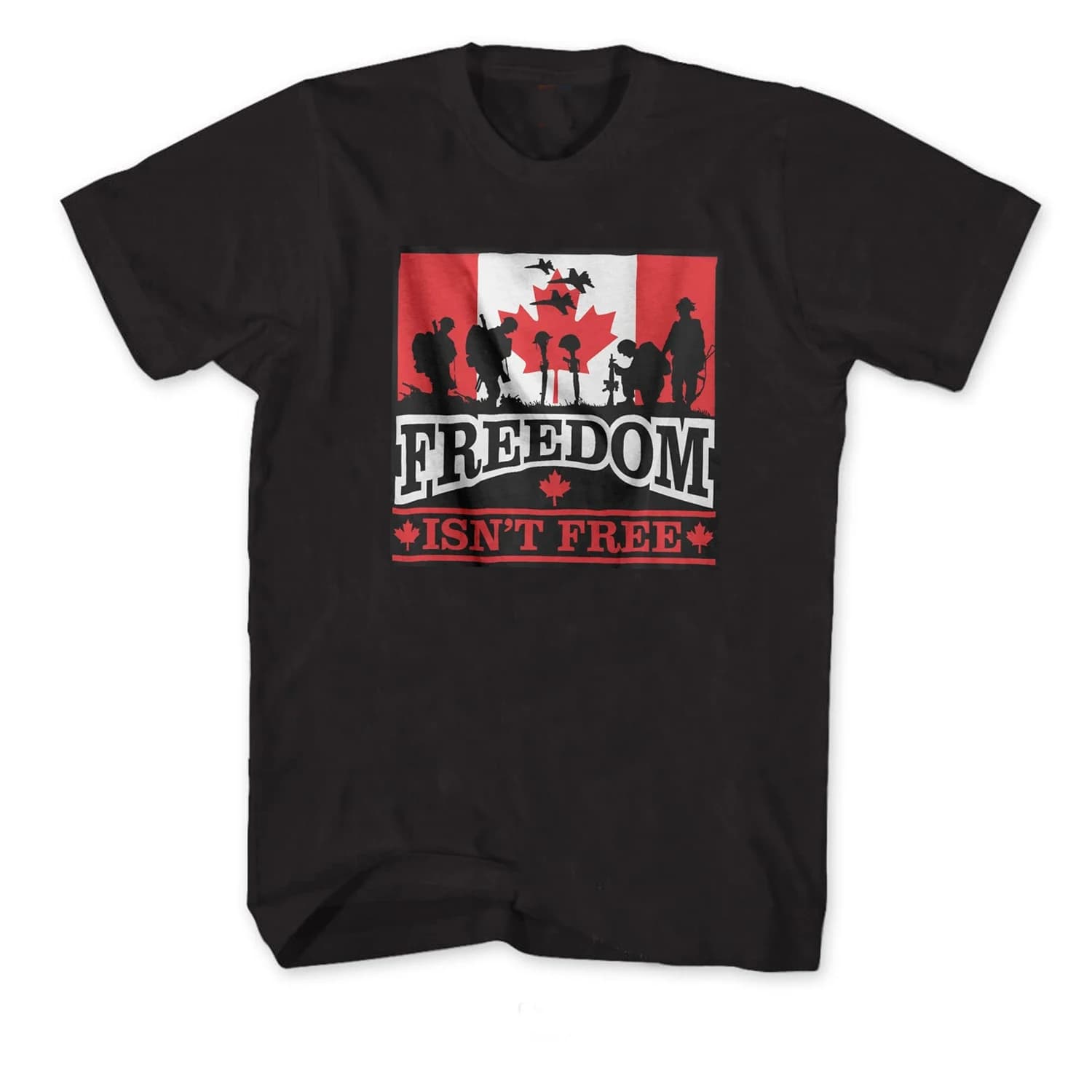 Freedom Isn't Free Canadian Veteran Military Remembrance T-Shirt. Summer Cotton O-Neck Short Sleeve Mens T Shirt New S-3XL