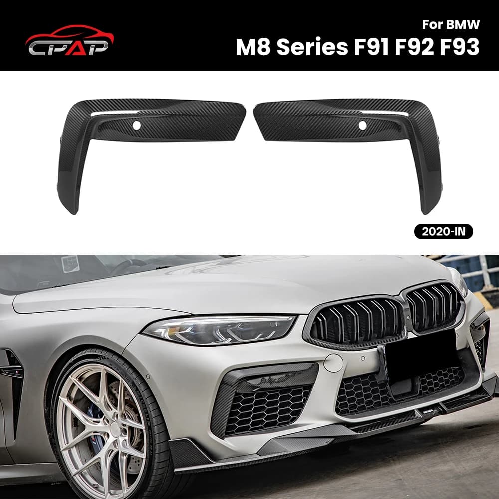 Real Dry Carbon Fiber Front Bumper Air Vent Trim For BMW M8 Series F91 F92 F93 MP Style 2020-IN