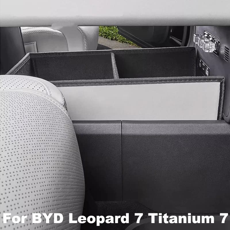 For BYD Leopard 7 Titanium 7 2025 2026 Center Console Lower Storage Box Leather Storage Car Interior Accessories