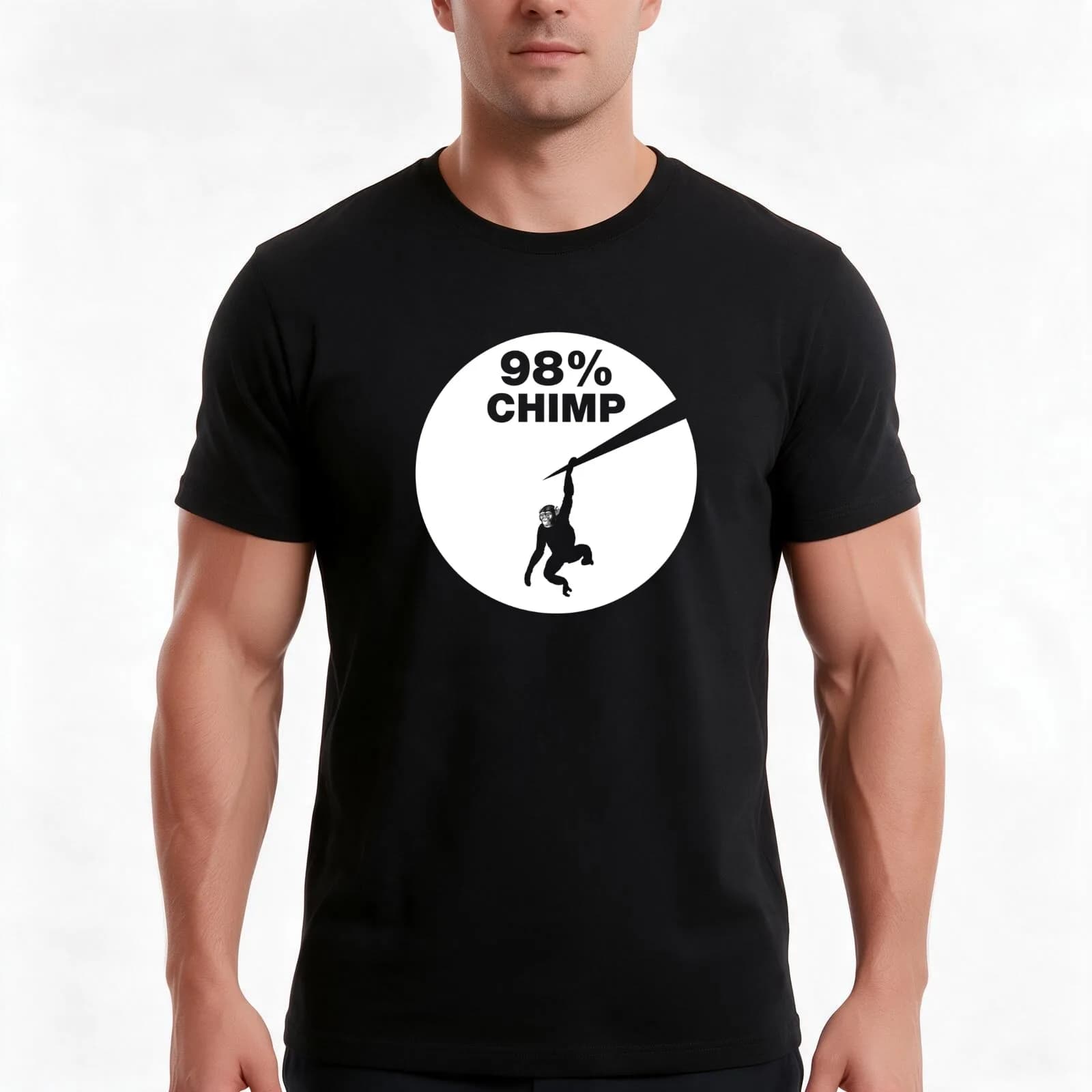 Chimps and humans share about 98 percent of their DNA T-Shirt, Summer Casual Cotton Tee, Oversized Streetwear Tops, 100% Cotton