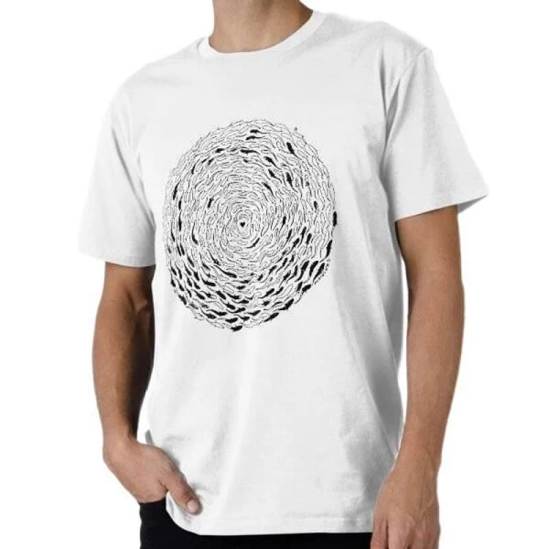 A shoal of fish 80s Retro Gift t shirt for men 100% cotton printed tee Short Sleeve Graphic Clothes All size tops S-6XL