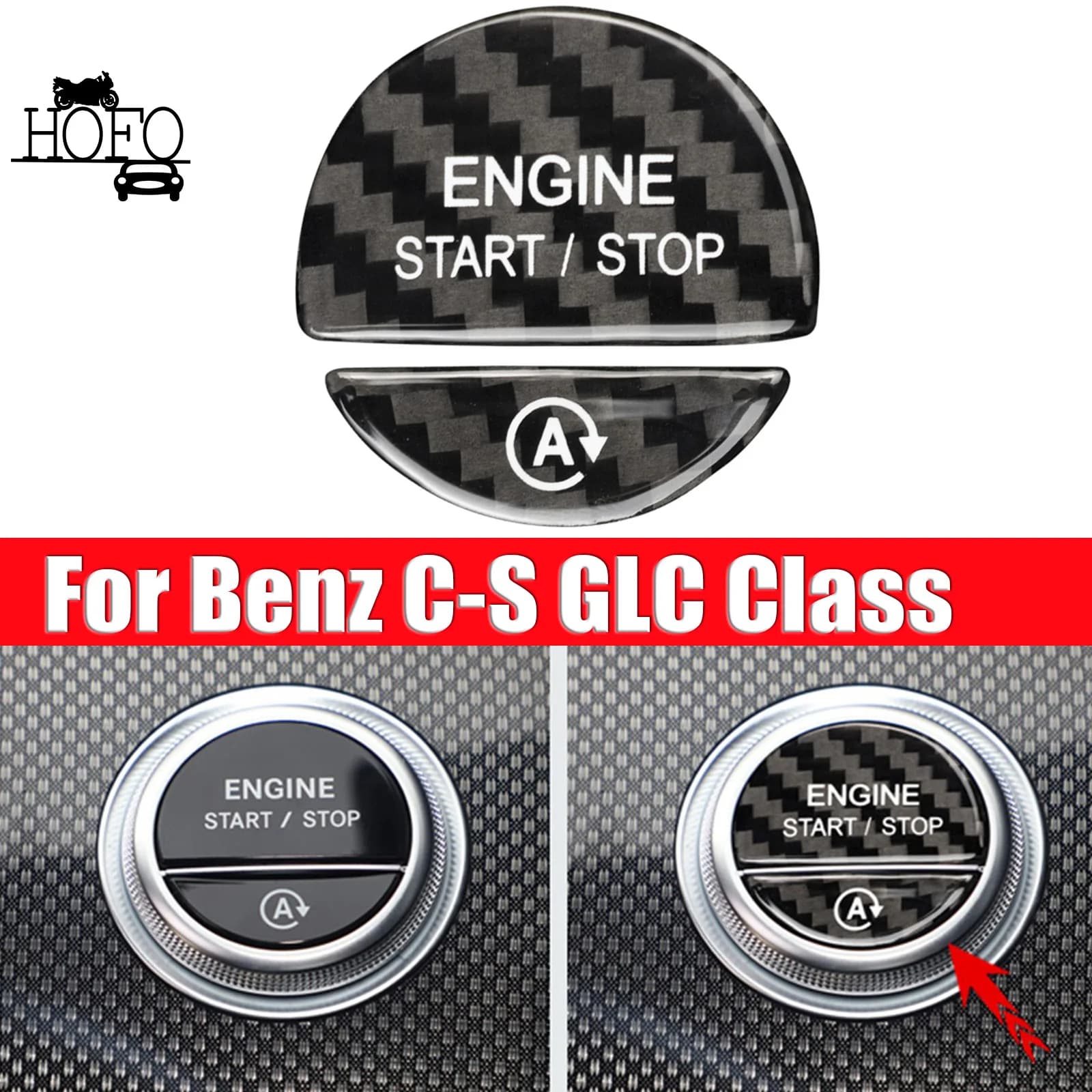 Engine Start Stop Push Button Trim Cover For Mercedes-Benz C S-Class 2022-2025