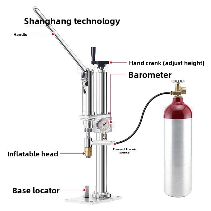 Manual aerosol tank inflator, aerosol tank inflatable mousse insecticide aerosol tank filling machine