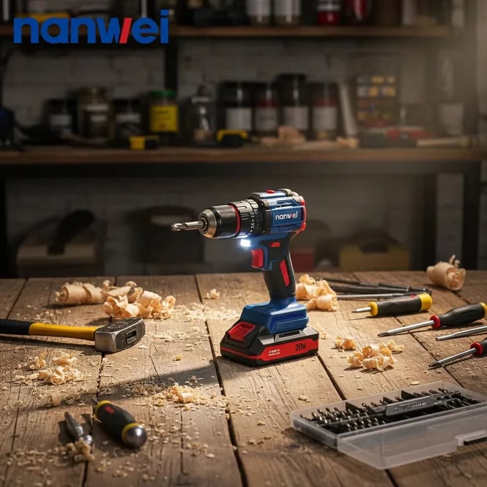 Cordless Electric Hand Drill Brushless Motor 13mm Pistol Grip Screwdriver Power Tool for Home DIY Woodworking Repair