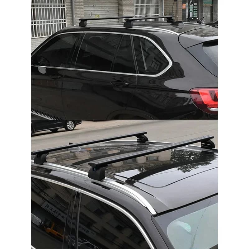 2Pcs Adjustable Aluminum Flush Roof Rack Crossbars SUV 2025 Lockable Luggage Cargo Easy Installation Exterior Access