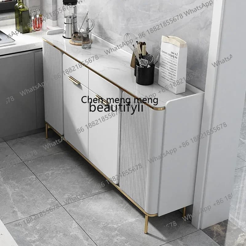 X   8617 Light luxury dining side cabinet ultra-thin locker living room ultra-thin rock slab tea cabinet narrow