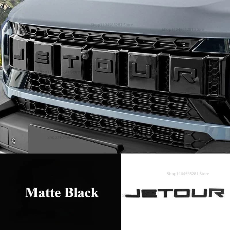 For Chery Jetour Traveler T2 Car Logo Letter Name Blackening Sticker Modified Grille Daytime Running Light Emitting Words Parts