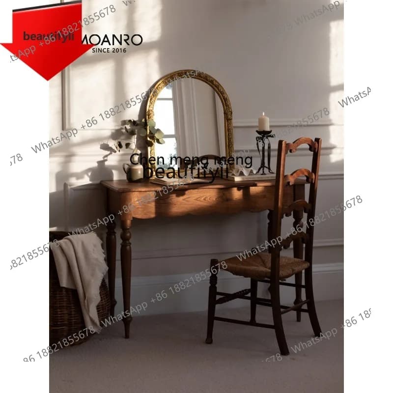2003 Medieval dresser solid wood bedside cabinet retro porch locker storage cabinet desk