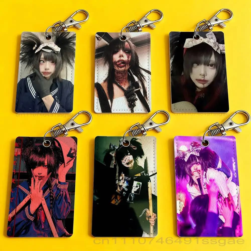 Hot S-Senketsuakochan Card Holder Keychain Badge Holder Card Pass Hang Rope Lariat Lanyard for Key Rings Accessories Gift