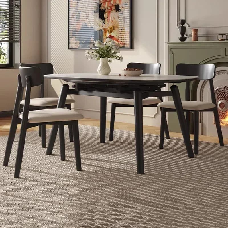 m Breakfast Nordic Dining Table Extendable Living Round Folding Dining Table Luxury Waterproof Mesas Home Furniture m
