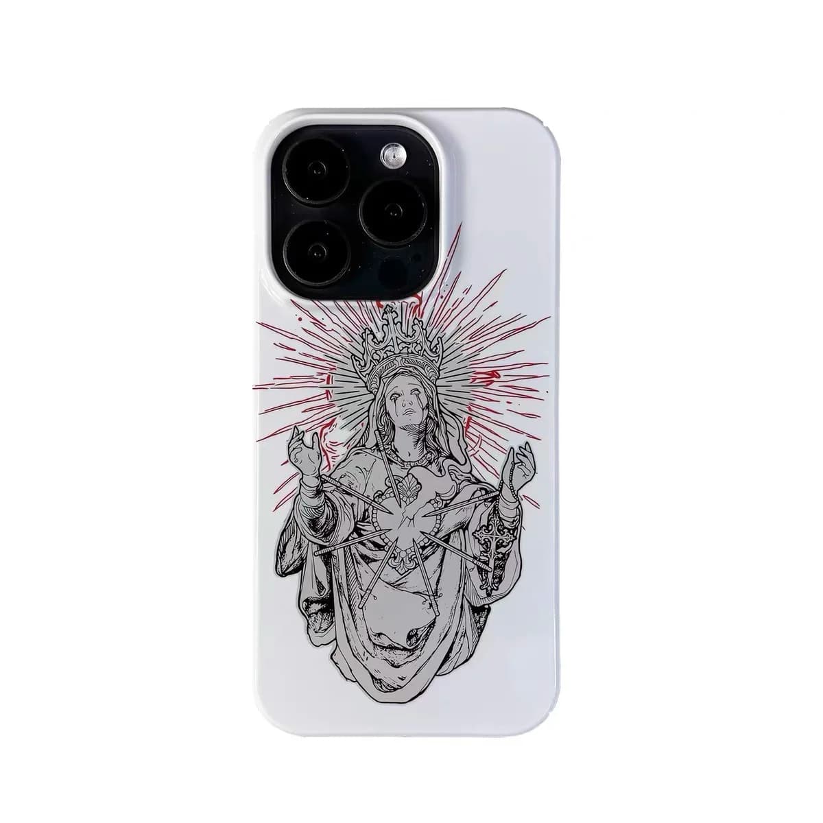 Grey Crown Tragic Light Art Phone Case for IPHONE 17 Air 16E 15 PROMAX 14 Plus 13 12 MINI 11 PRO 16Plus XR Acrylic Phone Cover