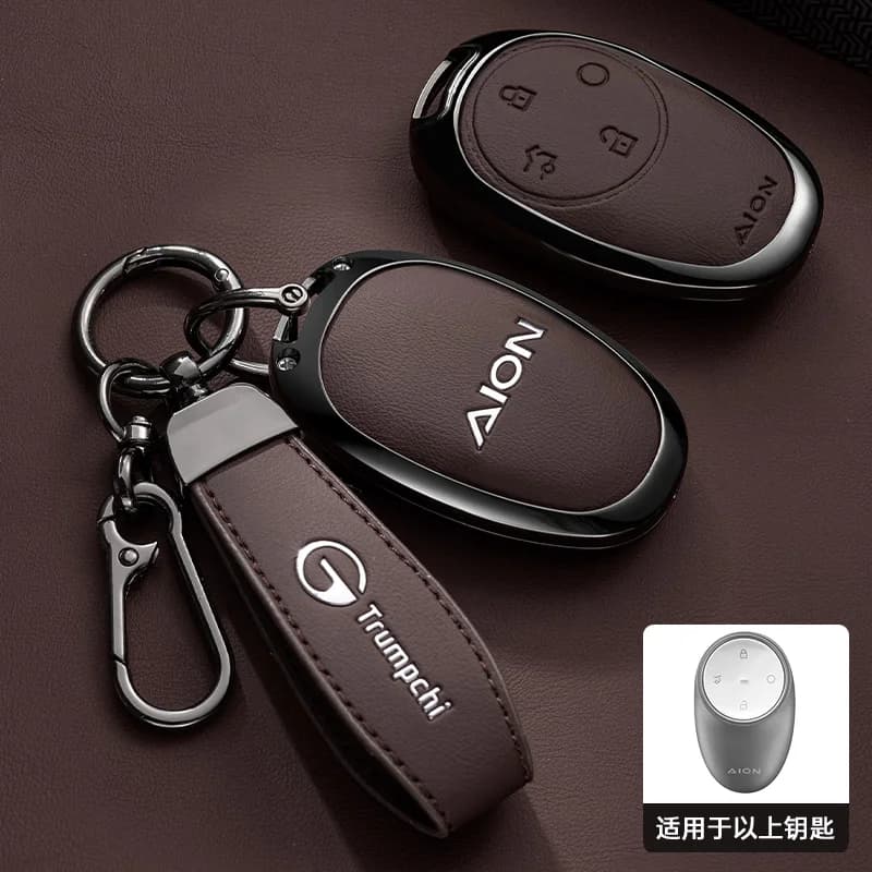 High-end Zinc Alloy Leather Car Remote Key Case Cover Suitable For GAC Aion Hyper GT HT Hyptec Interior Auto Accessories