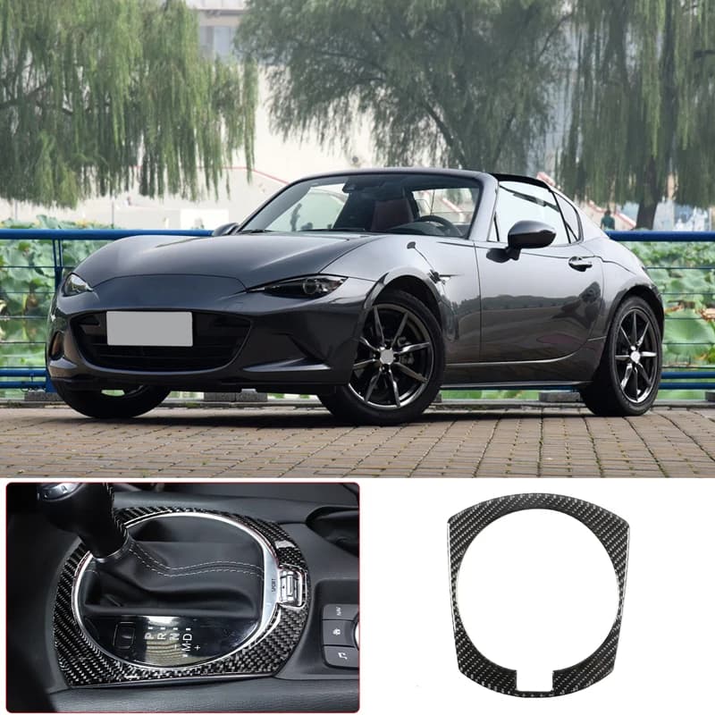For Mazda MX-5 MX5 Miata 2016-2023 Manual Transmission-MT Soft Carbon Car Interior Center Gear Shift Panel Cover Trim Accessorie