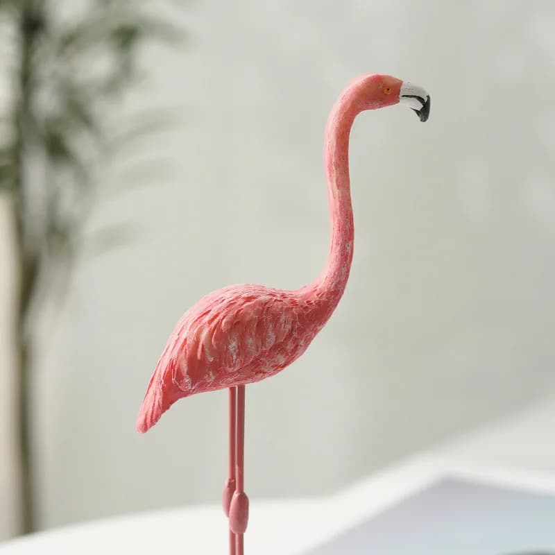 Nordic Style Flamingo Figurine Creative Home Decoration Ornament for Living Room Office Fairy Garden Wedding Party Desktop Decor