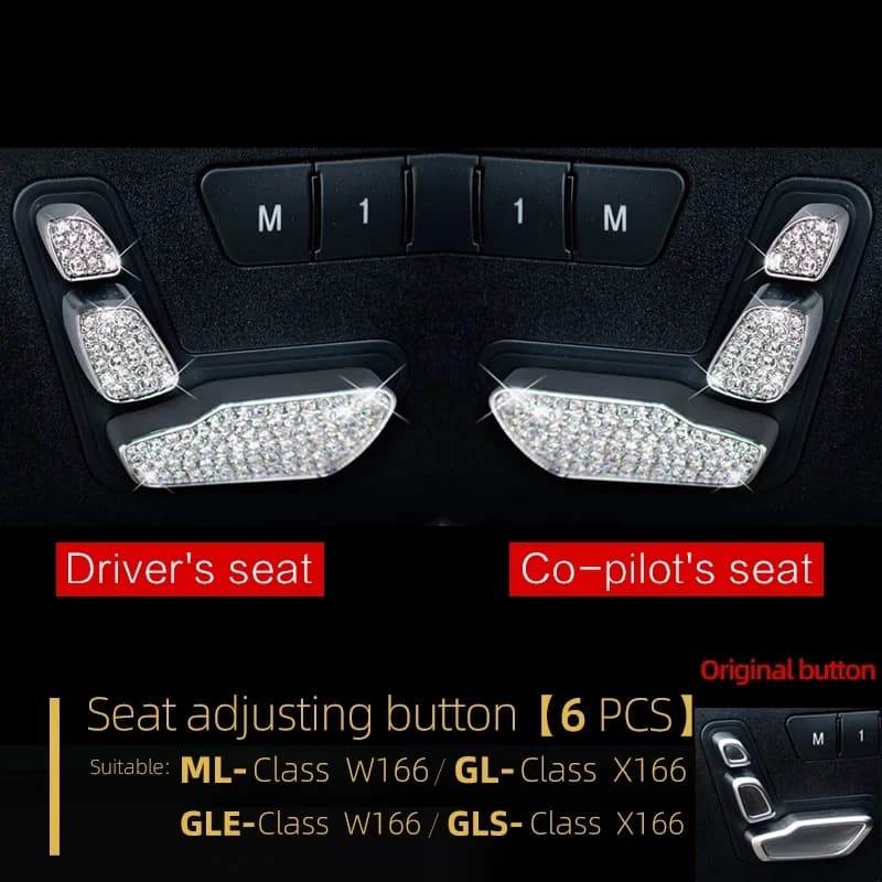 Diamond Interior Trim For Mercedes Benz GLE ML W166 / GLS GL X166 2011-2019 Luxury SUV Bling Accessories Crystal