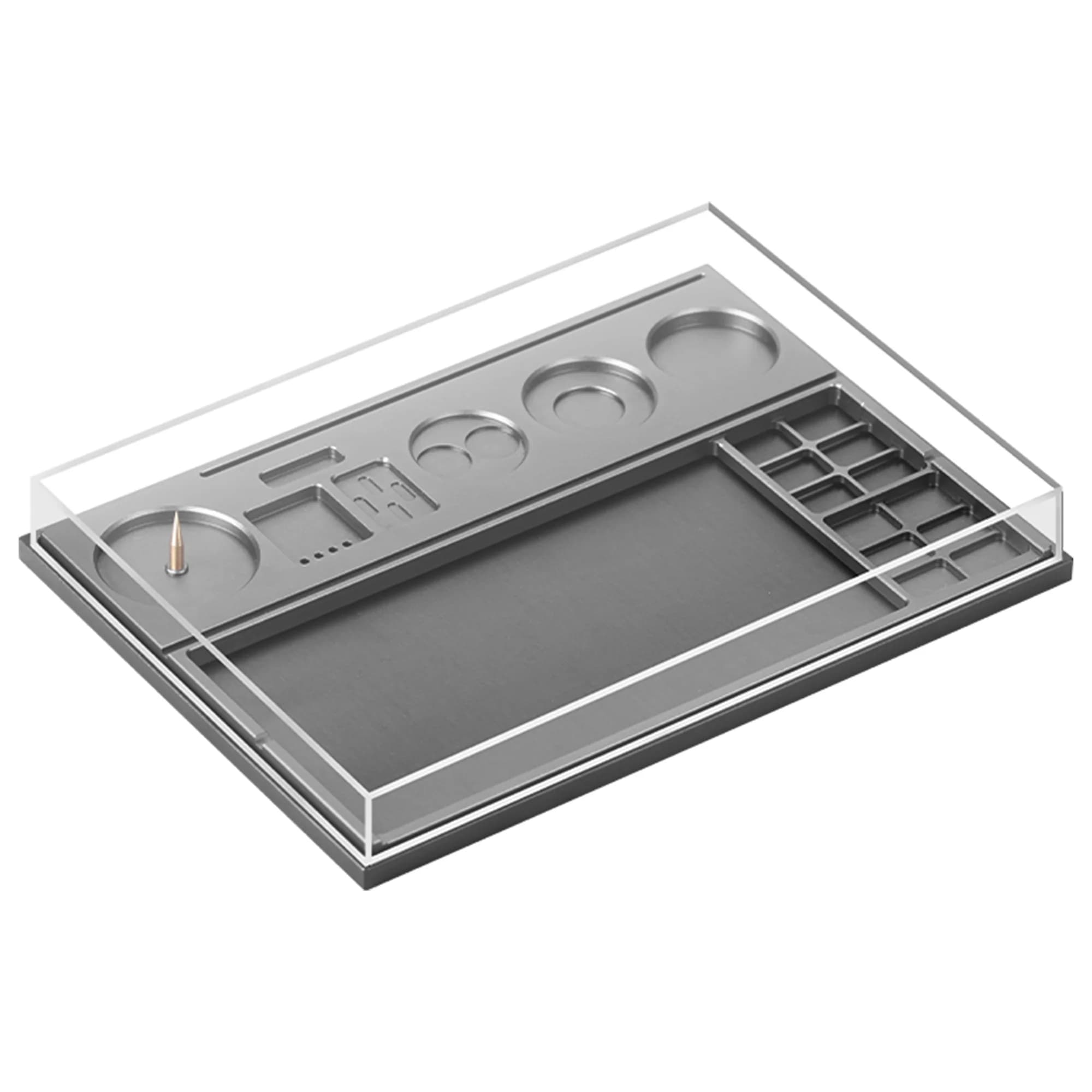 Alloy Watch Parts Storage Box  Screw Component Movement Container with Cover