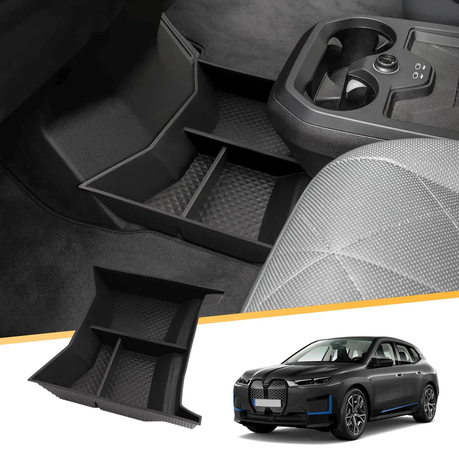 Car Central Storage Box for BMW iX I20 EV 2022 2023 2024 Non-slip Rubber Armrest Storage Box Auto BMW iX Accessories 2025