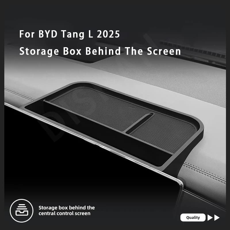 For BYD Tang L 2025 Central Control Navigation Behind Screen Storage Box Dashboard Organizer Non-slip Tray Interior Accessories