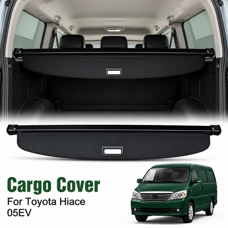 Cargo Cover Trunk Privacy Shade Rear Security Partition Anti-Theft Shield Organizer For Toyota Hiace 05EV No Drilling