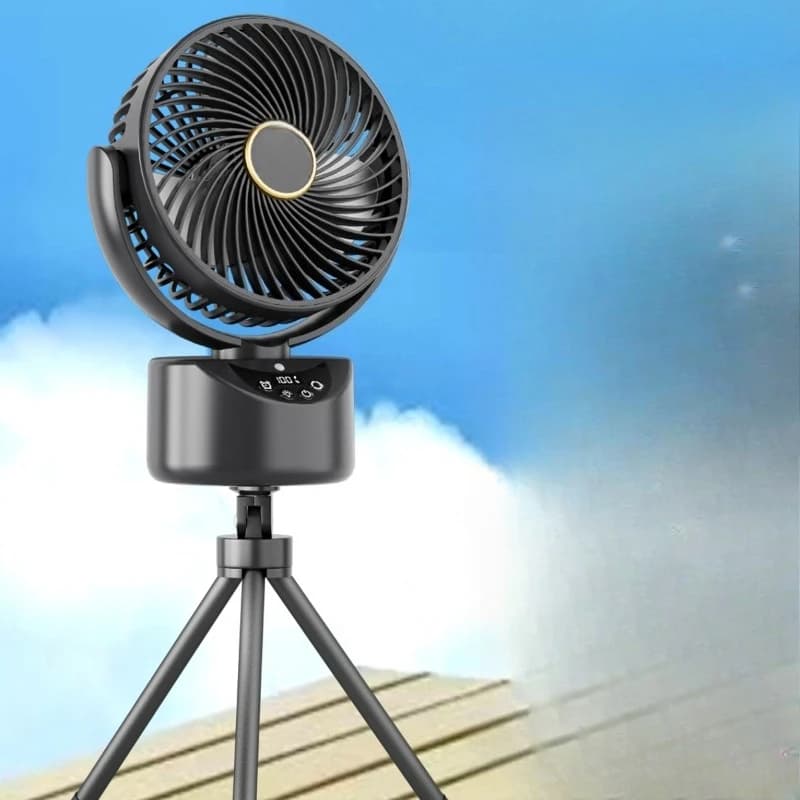 Outdoor camping fan, long battery life and strong wind shaking portable tent ceiling fan, mobile charging fan