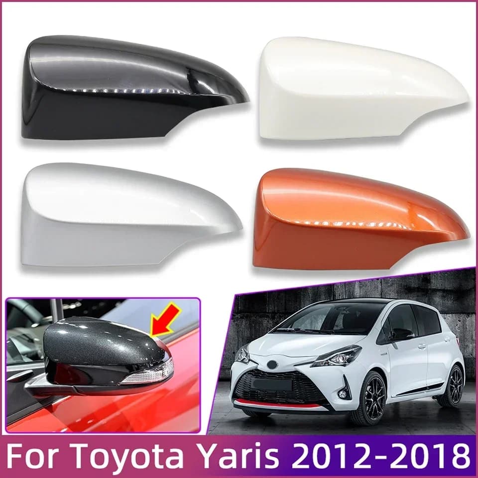 Door Outside Rearview Mirror Shell Lid For Toyota Yaris 2013 2014 2015 2016 2017 2018 2019 Car Mirror Cover Cap Housing Painted