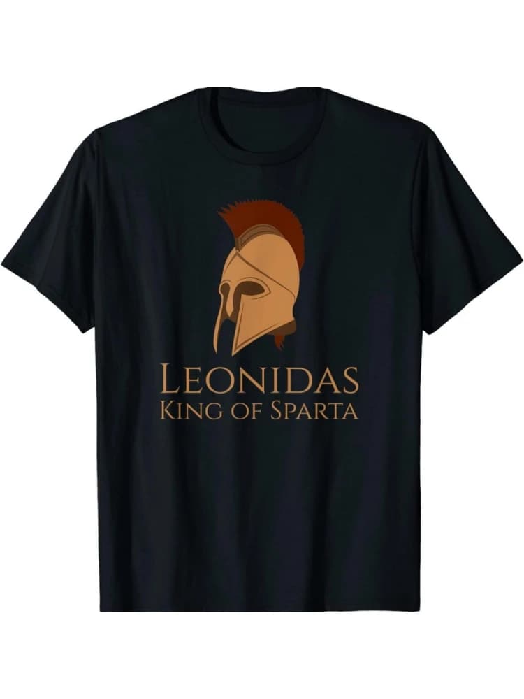 Ancient Greece and Classical History-Leonidas, King of Sparta, T-shirt with cotton round neck and short sleeves.