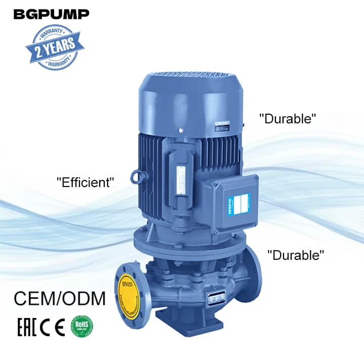 Easy Maintenance Vertical Pipeline Pump No Pipe Dismantling Needed 380v  Centrifugal 11kw High Pressure Water Pump