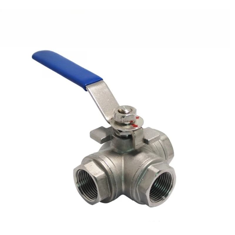 Three-way stainless steel fixed ball valve L-type/T-type stainless steel manual valve, manual three-way ball valve thread