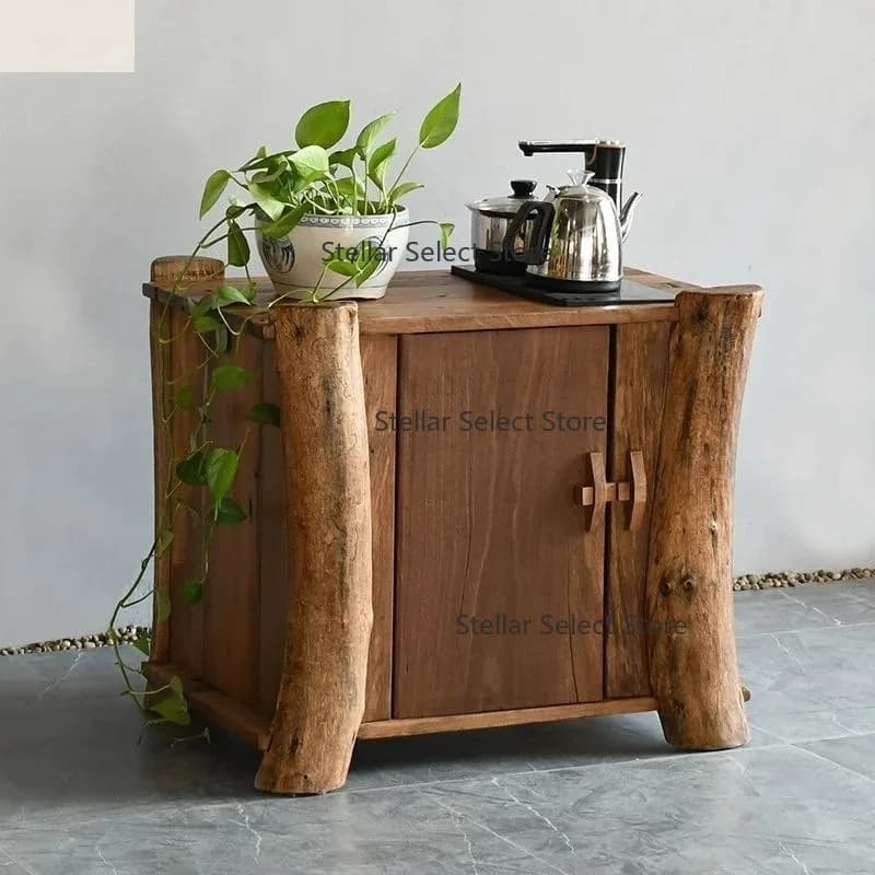 Customizable homestay tea cabinet, all solid wood dining side cabinet, integrated cabinet for boiling water and making tea