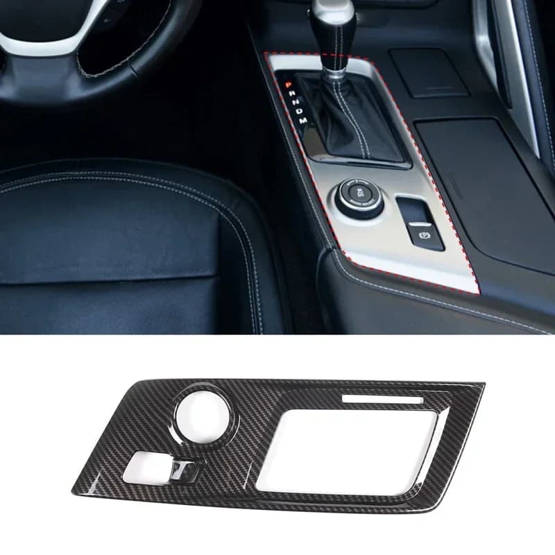 For 2014-2019 Chevrolet Corvette C7 ABS carbon fiber car styling car central control gear decorative frame sticker auto parts