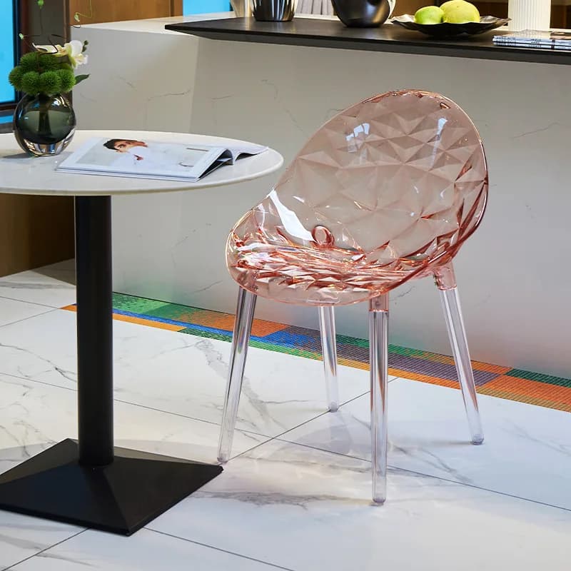 Nordic Transparent Dining Chair Modern Minimalist Luxury Designer Acrylic Home Seat Trendy Dining Room Accent Chair