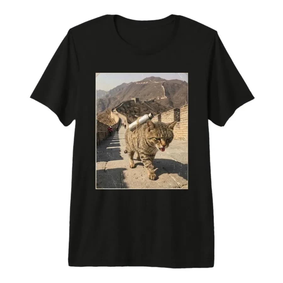 Cat Meme Funny Cat Lover Meme Humor Crazy Cat Graphic T-shirt For Men Women 100% Cotton T Shirts Short Sleeve Tops 0410-1