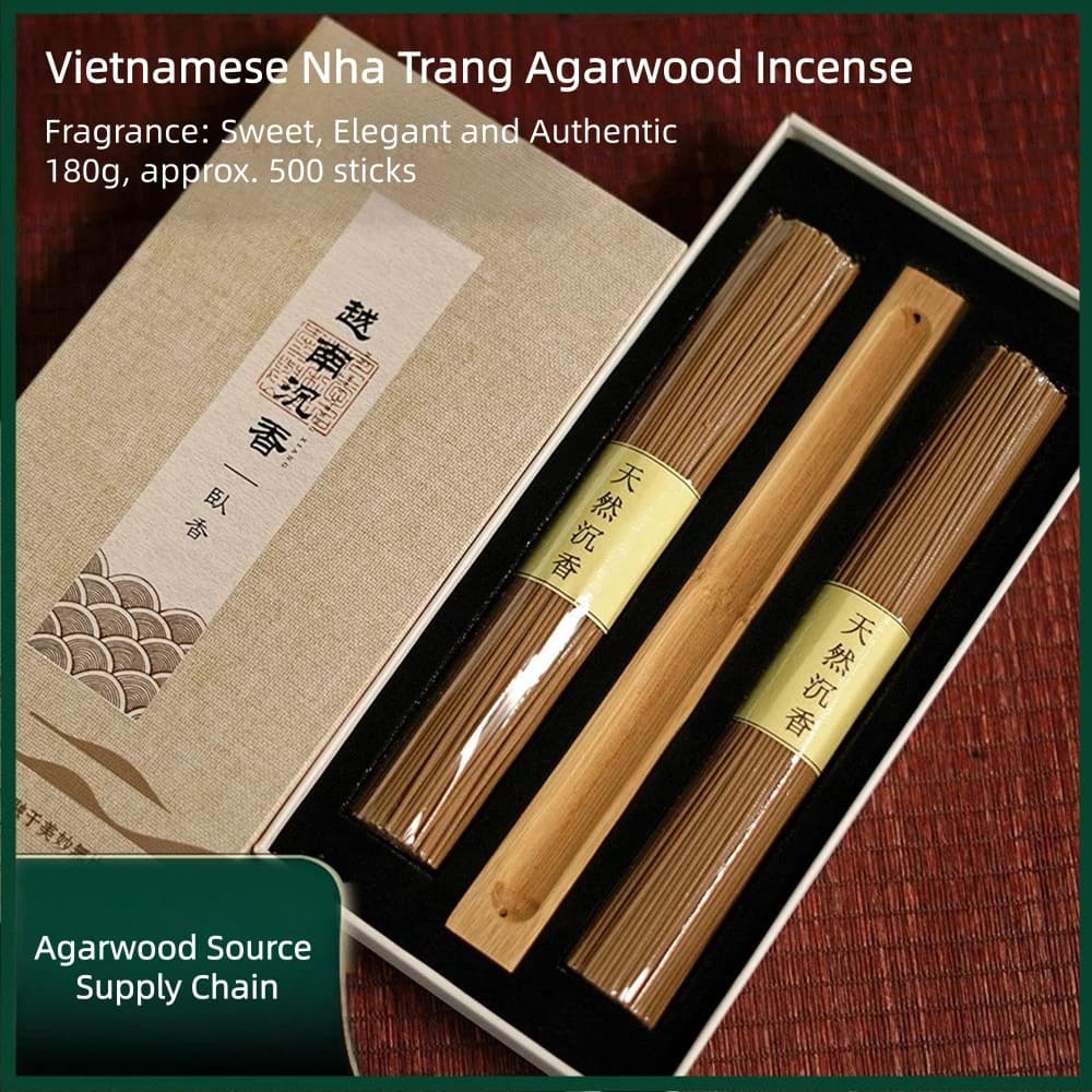 Premium Vietnamese Nha Trang Agarwood Incense Sticks,Aged Kyara Material,180g Gift Box,Authentic Pure Fragrance,Oud Incense
