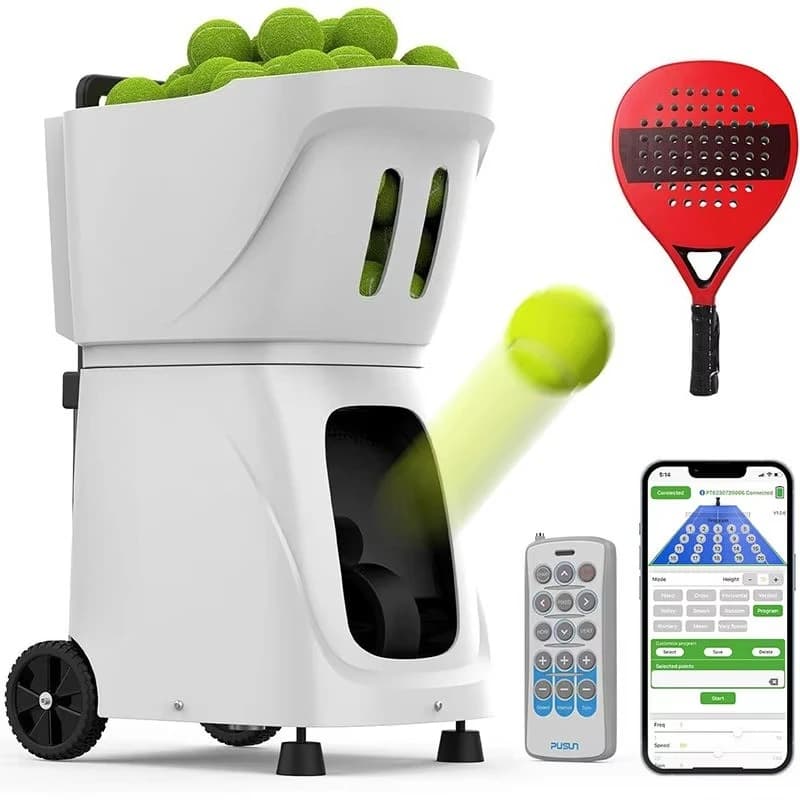 Professional Tennis Padel Ball Machine Padel Compatible 20-120Kmh Speed 26M Distance Spin Lob Random