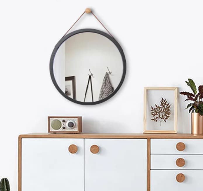 Nordic Style Bath Mirror Hotel Bathroom Hallway Wall Decoration Hanger Mirror Frame Toilet Dressing Mirrors Bath Decor LFB984