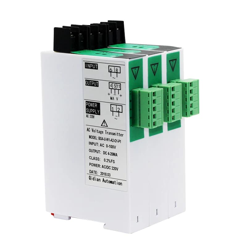 AC Voltage Signal Transmitter Sensor AC0-1000V/500V/300V/200V/50V 4-20mA 0-10V 0-5V Output Voltage Transducer Converter DC24V
