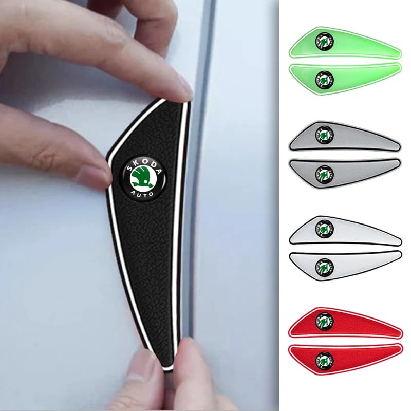 4PCS Car Door Edge Protector Guards Sticker Strip Accessories For Skoda Octavia PRO Kodiaq Elroq Kylaq Kamiq Enyaq