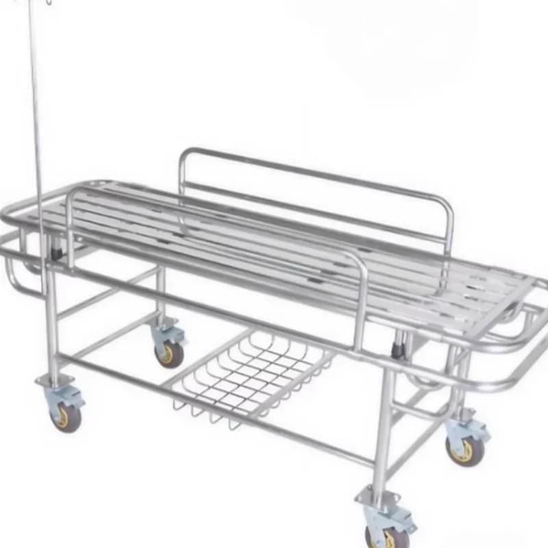 Medical Stainless Steel Stretcher Cart Patient Emergency Cart Corpse Transport Stretcher Bed Surgical Transfer Bed Cart