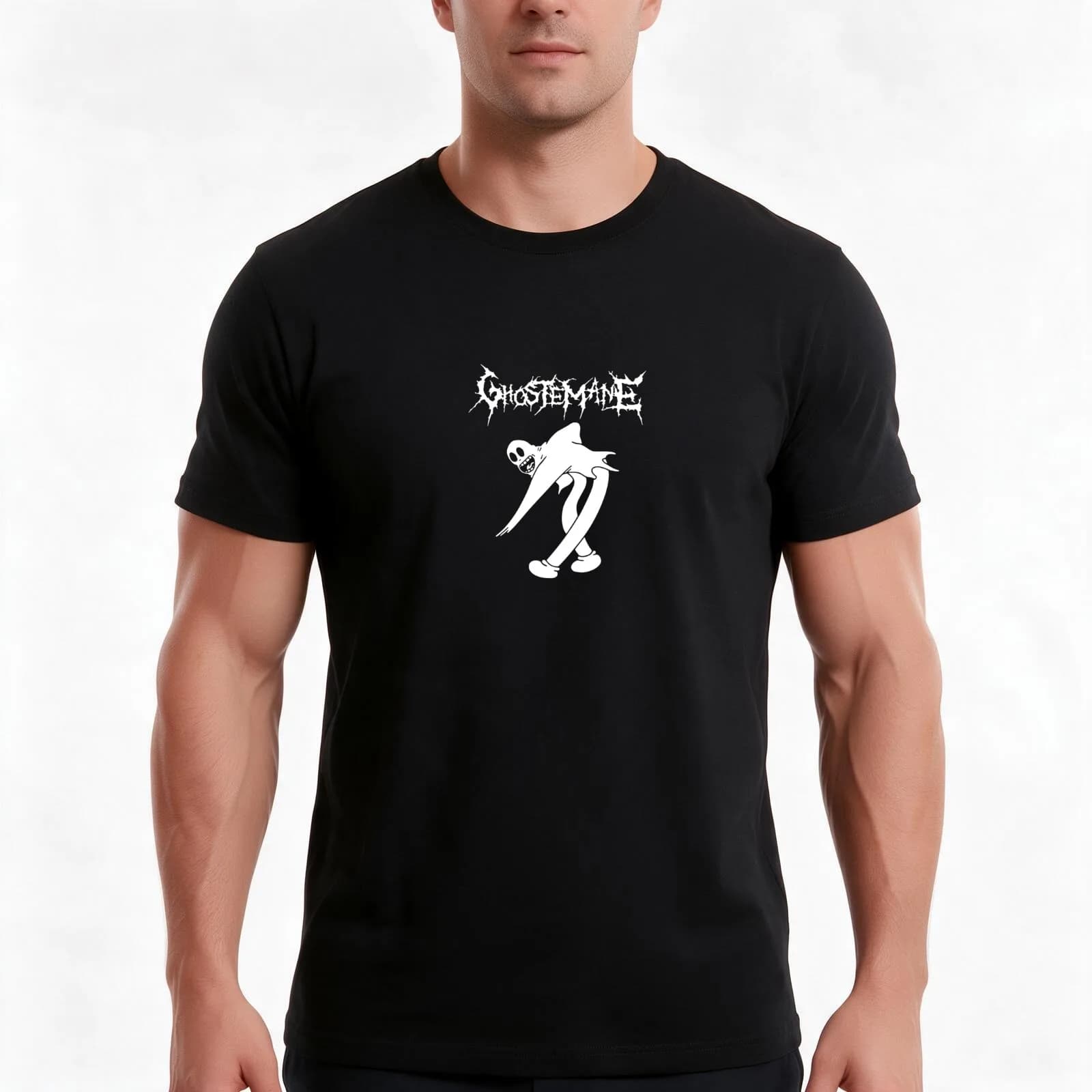 ghostemane T-Shirt, Summer Casual Cotton Tee, Oversized Streetwear Tops, Vintage Graphic Print, Loose Fit Short Sleeve